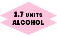 Badge with text saying 1.7 Units Alcohol