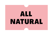 Badge with text saying All Natural
