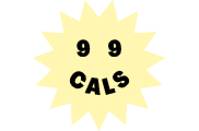 Badge with text saying 99 Cals