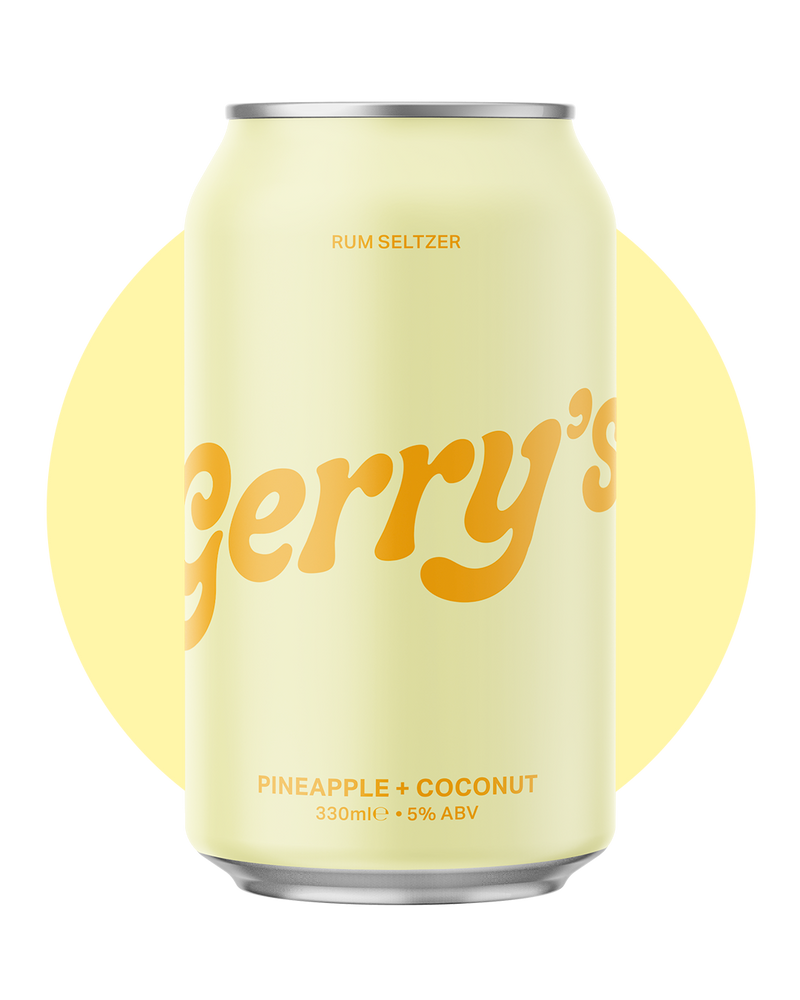 A can of Gerry's Pineapple + Coconut - Rum Seltzer